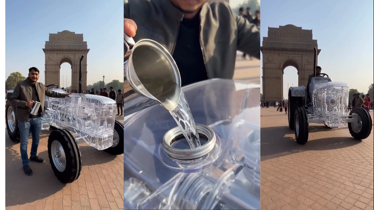 A Futuristic Tractor at India Gate Leaves the Internet Amazed